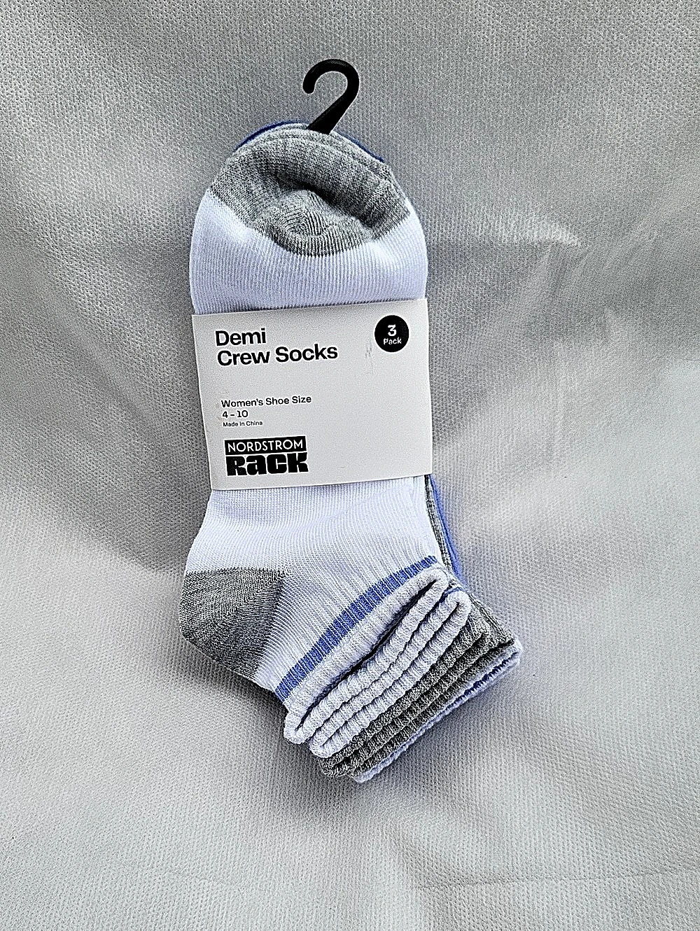 Nordstrom Rack Demi Crew Socks Blue & Gray NWT